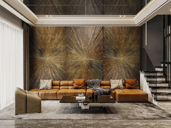 Carta da parati Metal Ray di London Art