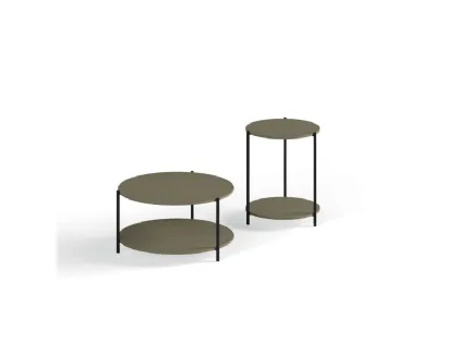 Tavolino moderno con struttura in metallo e top laccato opaco Icaro di Orme