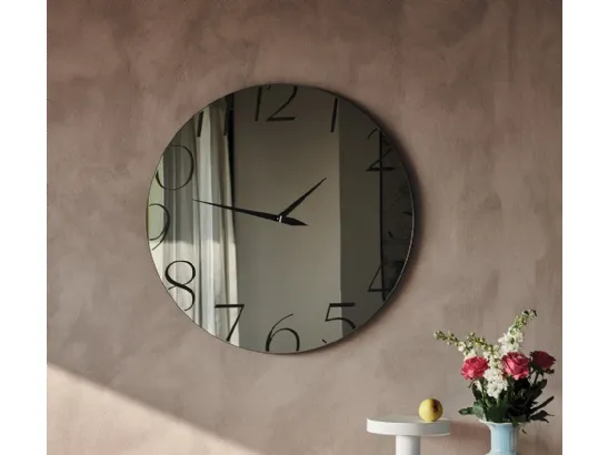Specchio Orologio in cristallo specchiato serigrafato Moment di Cattelan Italia