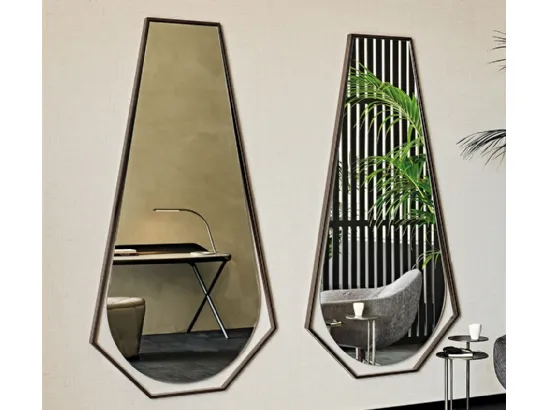 Specchio con cornice in acciaio Sautern di Cattelan Italia