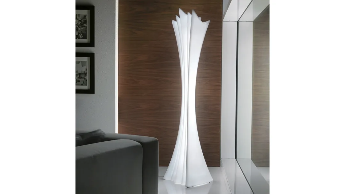 Lampada appendiabiti da terra in polietilene bianco Sipario Light di Cattelan Italia