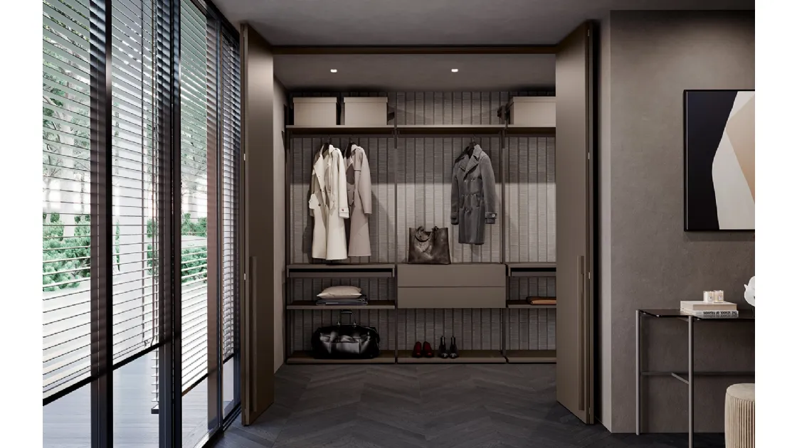 Cabina Armadio Loft in laccato Fango opaco di Olivieri