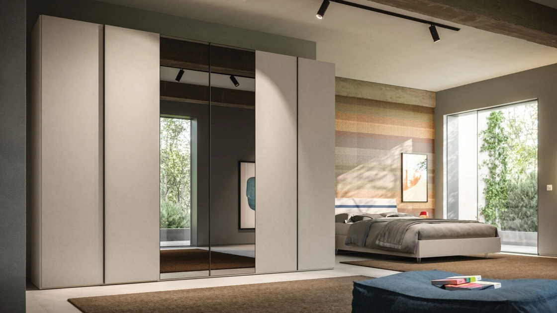 Armadio con anta battente Manlò + Specchio 28 di Orme