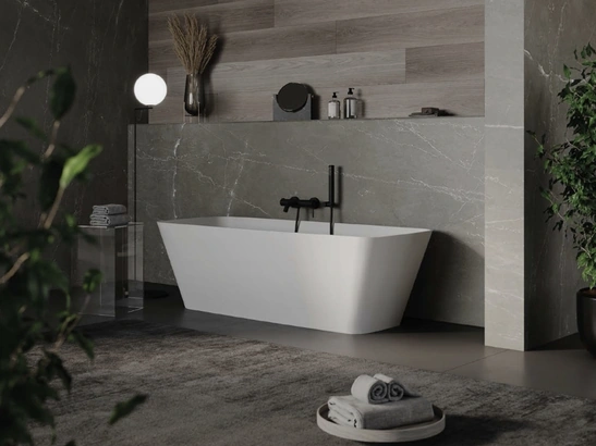 Vasca da Bagno freestanding Lola in resina e gelcoat bianco opaco di Vanita Docce