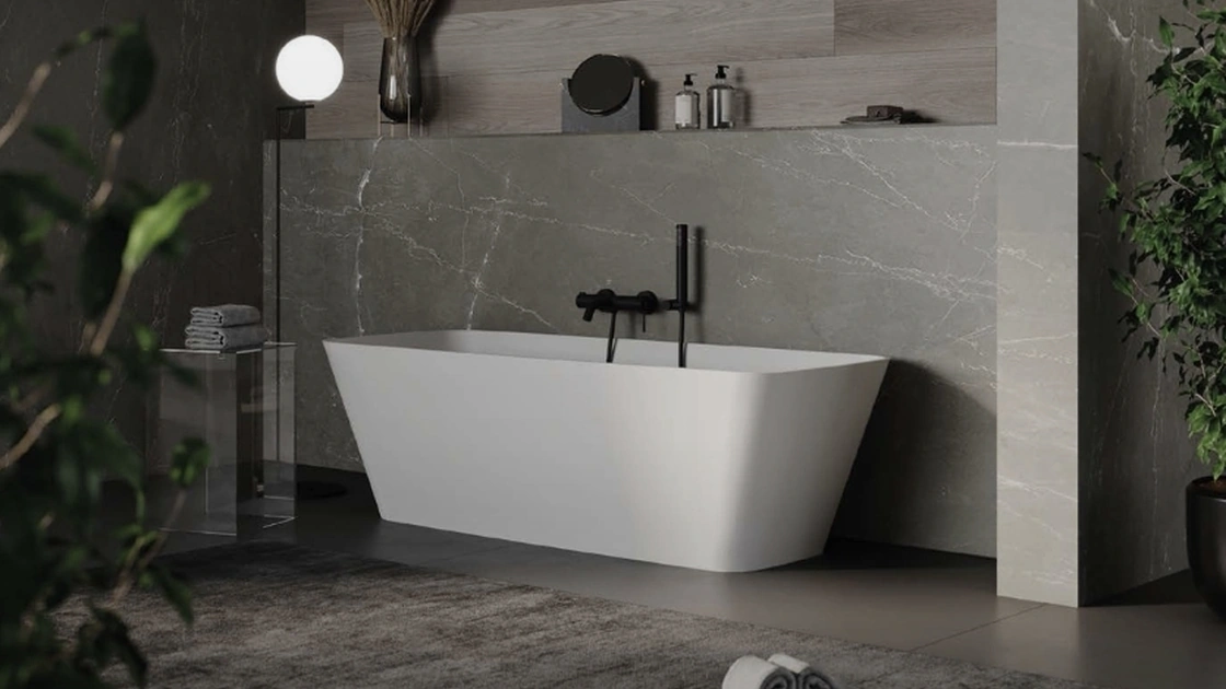 Vasca da Bagno freestanding Lola in resina e gelcoat bianco opaco di Vanita Docce