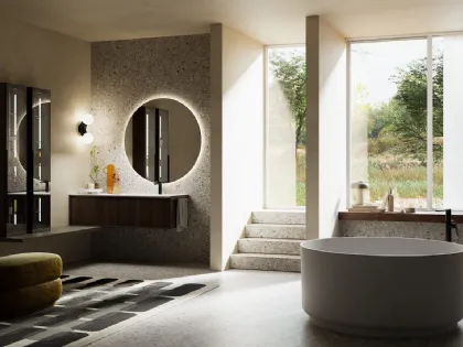 Mobile da Bagno sospeso in legno Rovere Coke Modula 09 di Puntotre