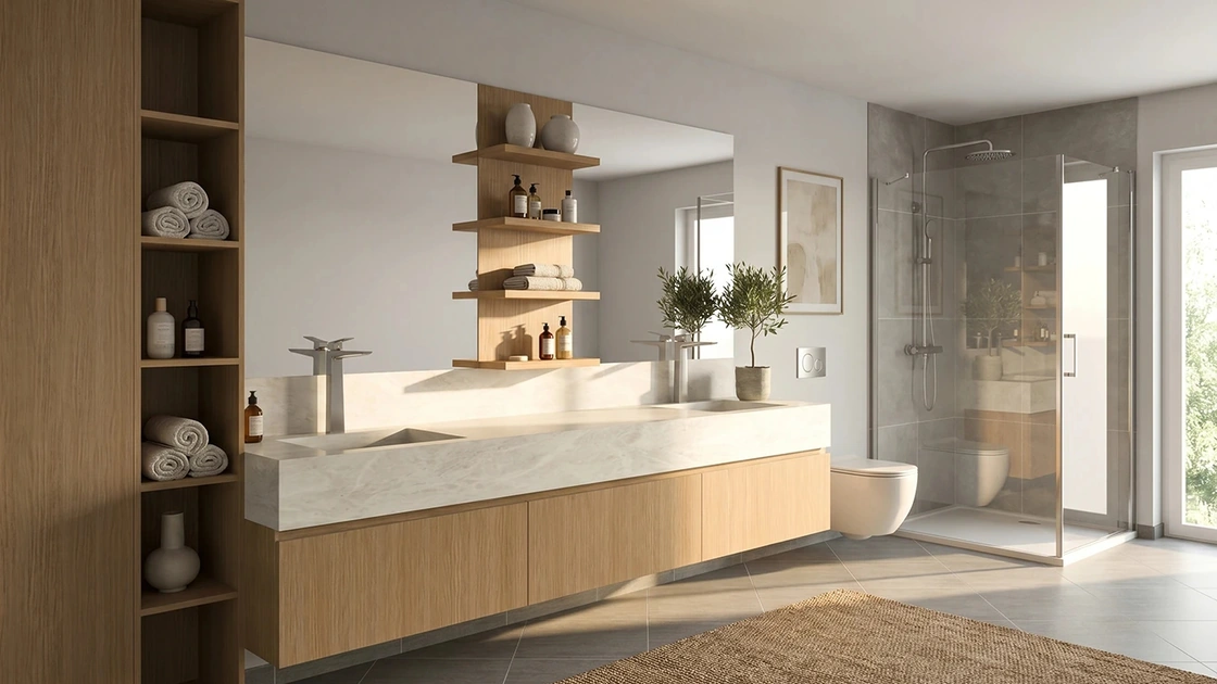 Mobile da Bagno moderno SB03 in rovere di Scandola