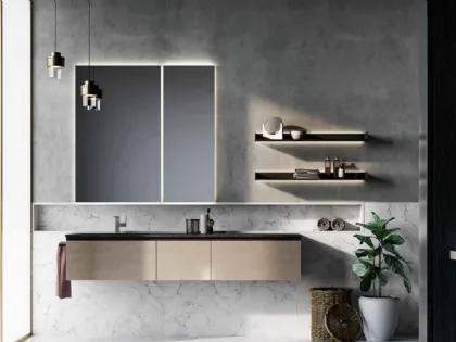 Mobile da Bagno sospeso in laccato metallico Sidero 07 di Birex