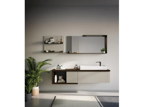 Mobile da Bagno sospeso in laminato Sistema Gola 11 di Puntotre