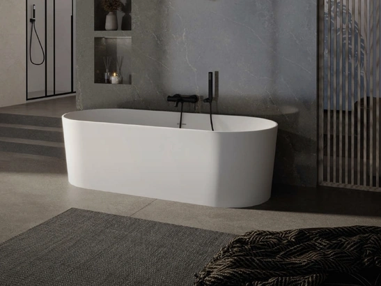 Vasca da Bagno freestanding Bella in solid surface bianco opaco di Vanita Docce