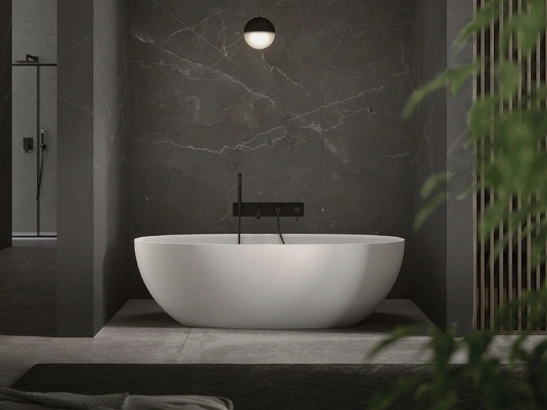 Vasca da Bagno freestanding Mar in resina e gelcoat bianco opaco di Vanita Docce