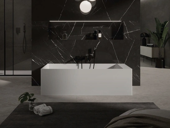 Vasca da Bagno freestanding Nur in solid surface bianco opaco di Vanita Docce