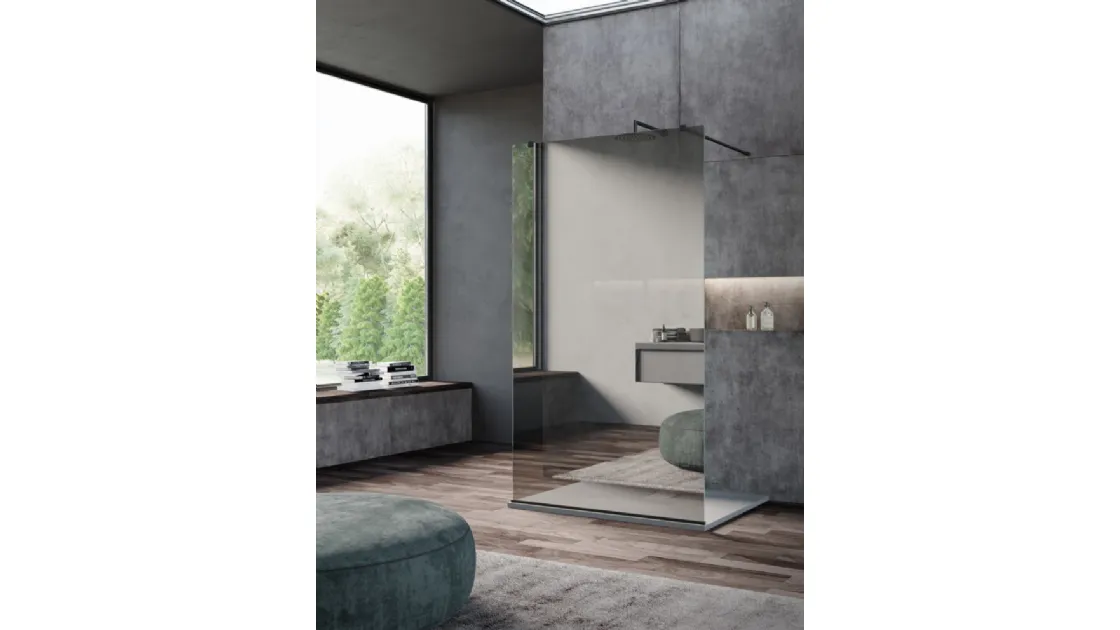 Box Doccia Vogue Walk In Black Mirror di Vanita Docce