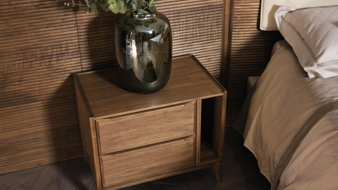 Comodino Leonardo L185L in noce di Arte Brotto