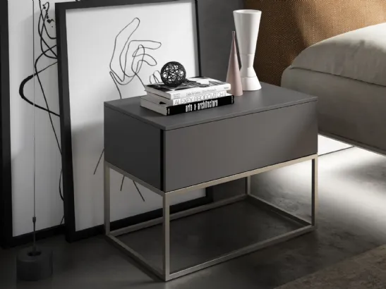 Comodino Wireframe in laccato e metallo di Fimes