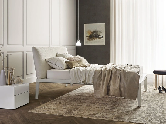 Letto con testiera Andrea Rovere Bianco di Olivieri