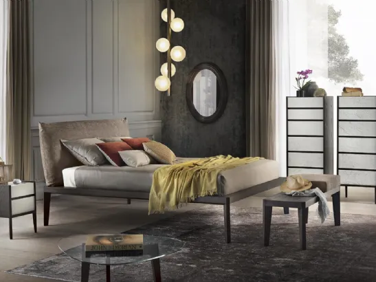 Letto Andrea Rovere Carbon con cuscino testata Econabuk di Olivieri