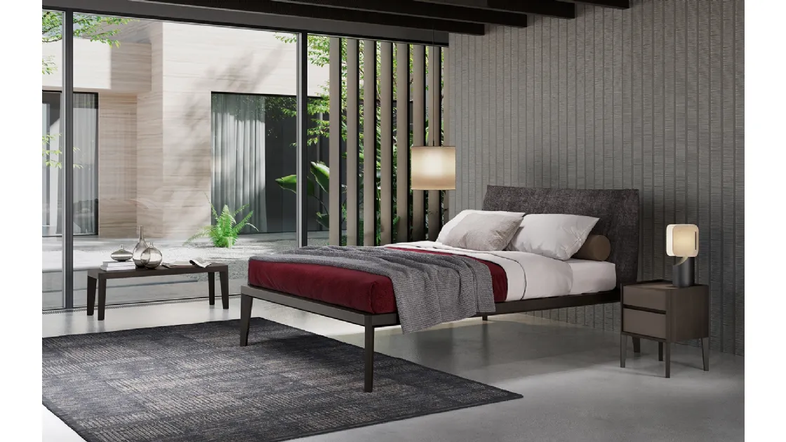 Letto con testiera Andrea Rovere Carbon di Olivieri