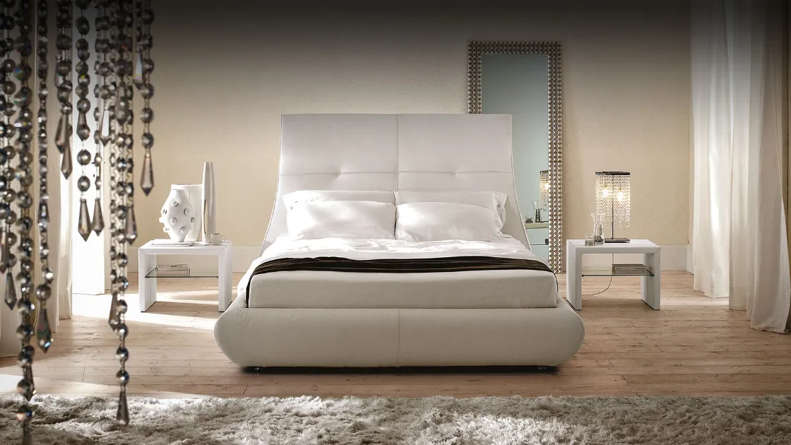 Letto Matisse con testiera importante e box contenitore di Cattelan Italia