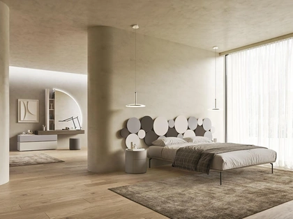 Letto matrimoniale con testiera Dot N17 di Mobilgam