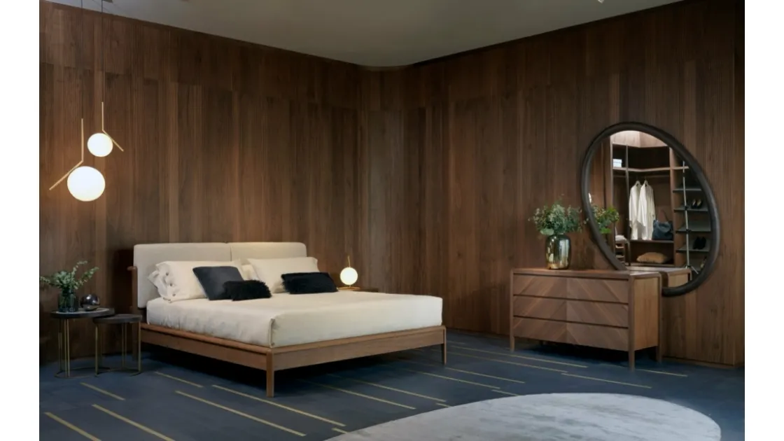 Letto Leonardo in tessuto imbottito di Arte Brotto