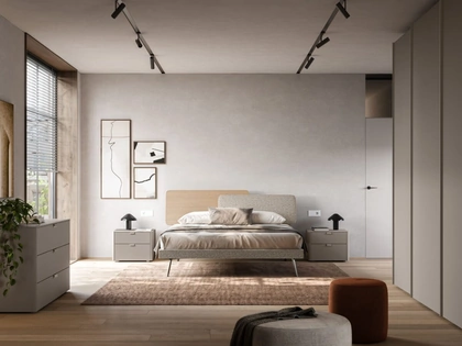 Letto matrimoniale Loli Night 18 in tessuto imbottito e materico Arena di Orme