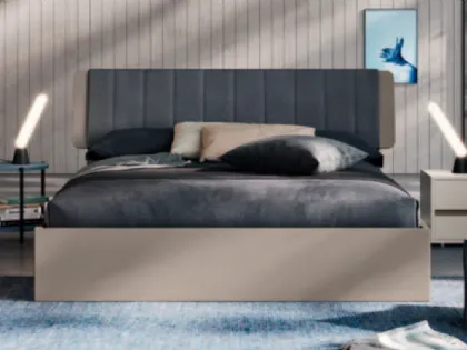 Letto moderno con testiera imbottita e trapuntata Dofia di Orme