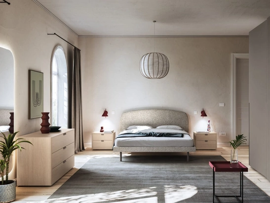 Letto in tessuto imbottito Park Night 22 di Orme