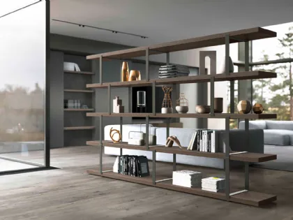 Libreria divisoria New York in Rovere Grigio di Olivieri