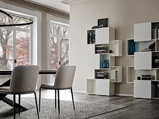 Libreria a muro Piquant in MDF bianco di Cattelan Italia