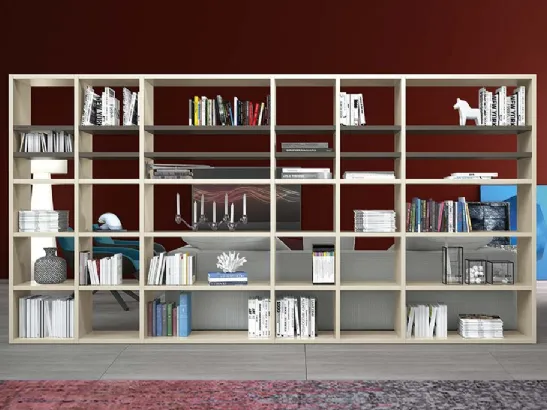 Libreria divisoria dal design semplice e pulito Start Bifacciale di Clever