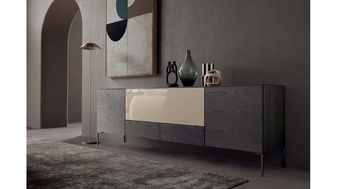 Madia I-Modul Art in legno e laccato lucido di Presotto