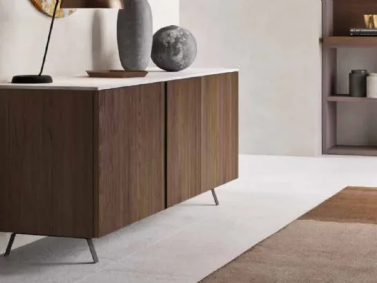 Madia in frassino con base in marmo System Modulo 02 di Orme