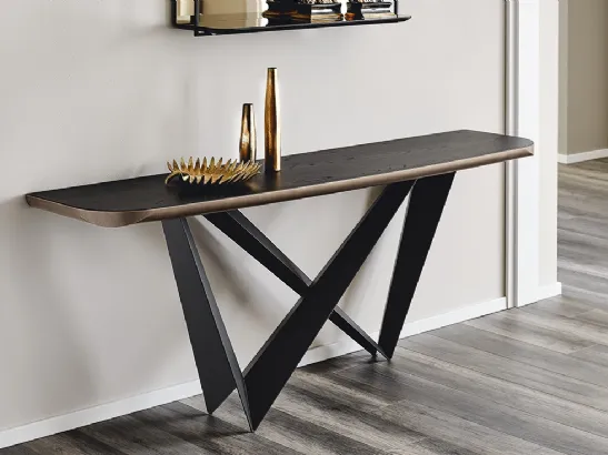 Consolle Westin Wood-C con top in legno e base in acciaio di Cattelan Italia