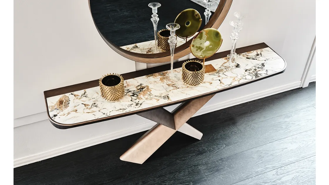Consolle con piano in ceramica Marmi Terminal Keramik Premium di Cattelan Italia