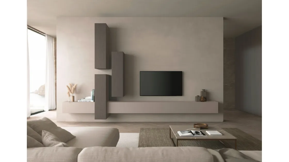 Parete Attrezzata sospesa Cube 6 005 di Olivieri