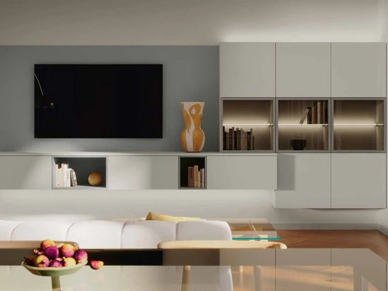Parete Attrezzata in pet Living MK08 di Gentili Cucine