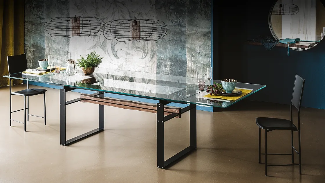Tavolo con piano in vetro allungabile Jerez Drive di Cattelan Italia