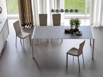 Tavolo allungabile con struttura in acciaio e piano in laminato Pedro Drive di Cattelan Italia