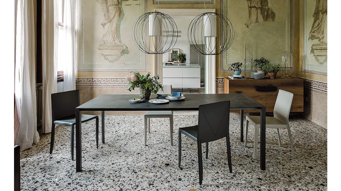 Tavolo allungabile con struttura in acciaio e piano in laminato Pedro Drive di Cattelan Italia
