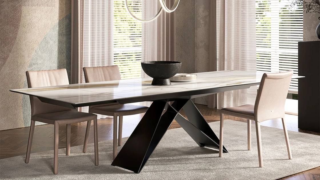 Tavolo allungabile con top in ceramica Premier Keramik Drive di Cattelan Italia