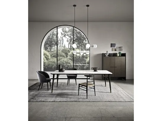 Tavolo New Merge 02 con piano in marmo di Presotto