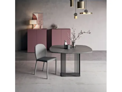 Tavolo di design da 4 posti con piano in marmo Sambuco di Orme