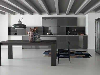 Cucina Design lineare Artè in laccato lucido di Key Cucine