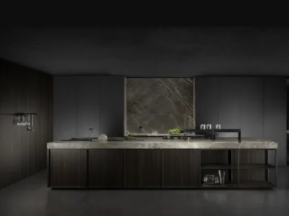 Cucina Design con isola Kuadra 01 di Key Cucine