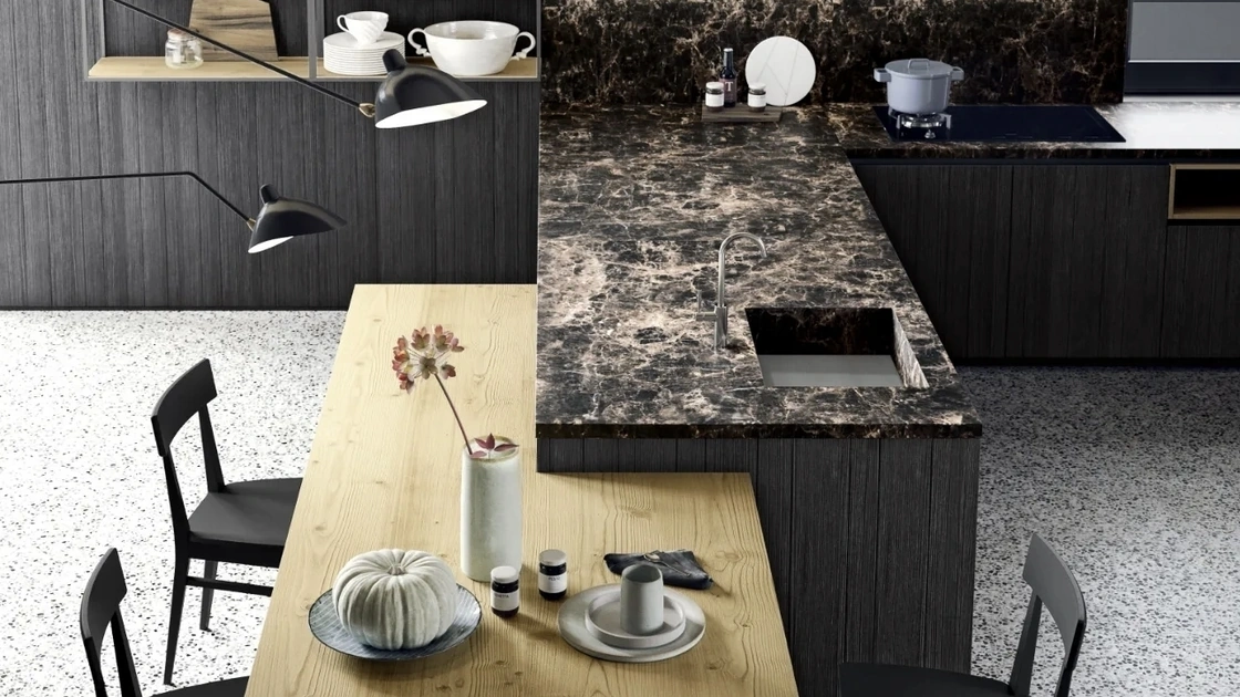 Cucina Moderna con penisola M05 Maestrale di Scandola