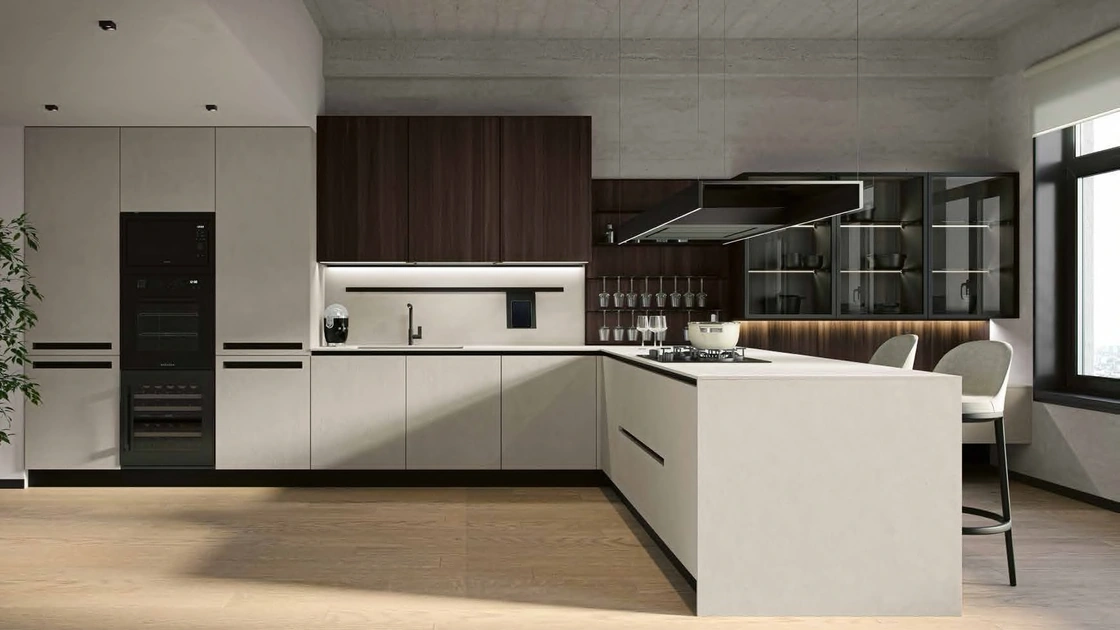 Cucina Moderna con penisola MK10 di Gentili Cucine